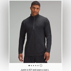 Lululemon half zip dark gray pullover lulu workout top vent